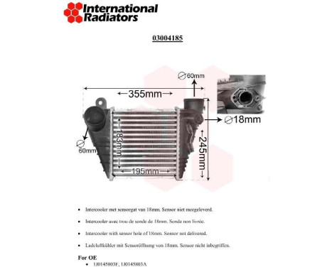 Intercooler, charger 03004185 International Radiators Plus, Image 3