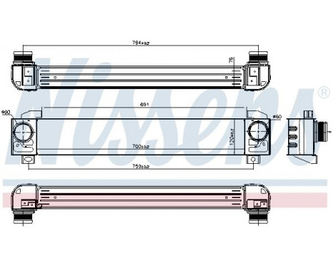 Intercooler, charger 96091 Nissens, Image 2