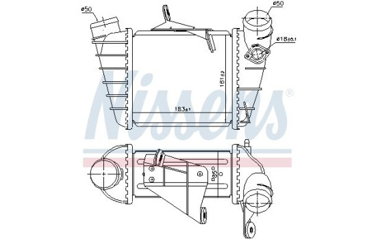 Intercooler, charger 961200 Nissens, Image 3