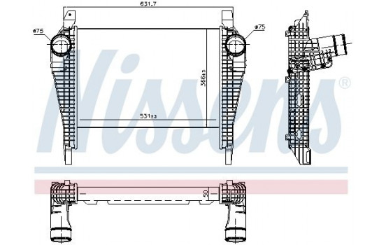 Intercooler, charger 961257 Nissens