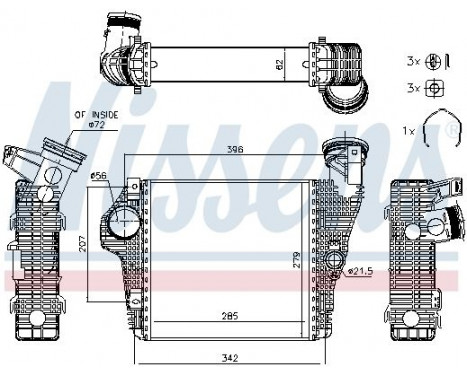 Intercooler, charger 961426 Nissens, Image 2