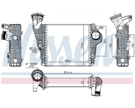 Intercooler, charger 961435 Nissens, Image 2