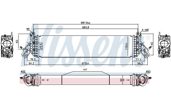 Intercooler, charger 961545 Nissens, Image 2