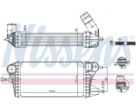 Intercooler, charger 961561 Nissens, Image 3