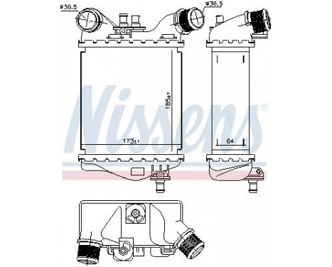 Intercooler, charger 96168 Nissens, Image 2