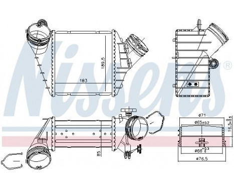 Intercooler, charger 96176 Nissens, Image 2