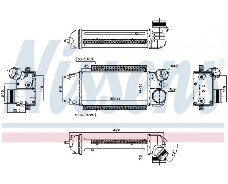 Intercooler, charger 96228 Nissens, Image 2