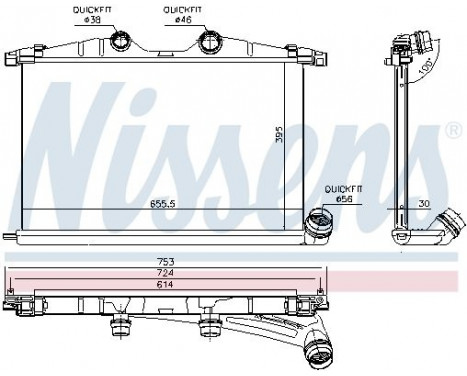 Intercooler, charger 96496 Nissens, Image 2