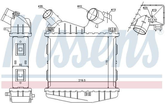 Intercooler, charger 96499 Nissens, Image 2