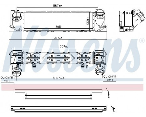 Intercooler, charger 96552 Nissens, Image 2