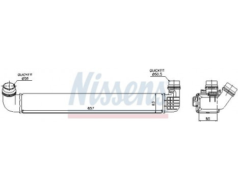 Intercooler, charger 96569 Nissens, Image 3