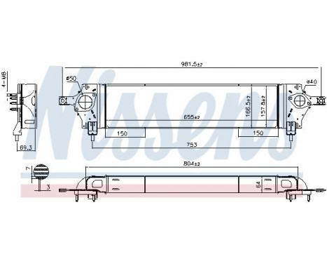 Intercooler, charger 96580 Nissens, Image 2