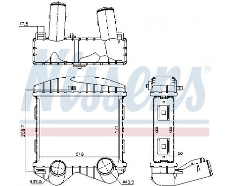 Intercooler, charger 96893 Nissens, Image 3