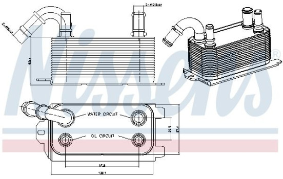 Oil Cooler, automatic transmission 90661 Nissens, Image 2