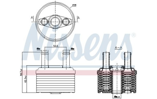 Oil Cooler, automatic transmission 90664 Nissens, Image 2