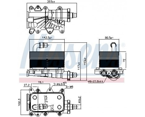 Oil Cooler, automatic transmission 90673 Nissens