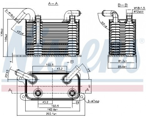 Oil Cooler, automatic transmission 90722 Nissens