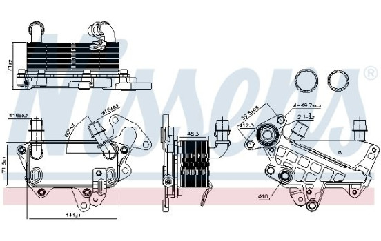 Oil Cooler, automatic transmission 90732 Nissens