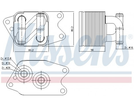 Oil Cooler, automatic transmission 90733 Nissens