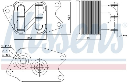 Oil Cooler, automatic transmission 90733 Nissens