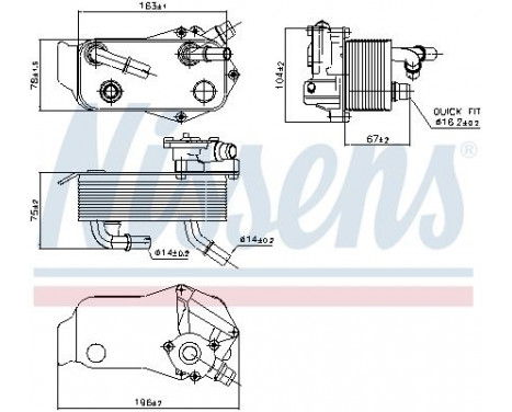 Oil Cooler, automatic transmission 90736 Nissens