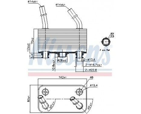 Oil Cooler, automatic transmission 90787 Nissens