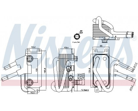 Oil Cooler, automatic transmission 90834 Nissens