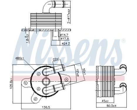 Oil Cooler, automatic transmission 90842 Nissens, Image 6