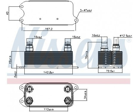 Oil Cooler, automatic transmission 90909 Nissens