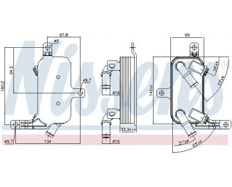 Oil Cooler, automatic transmission 91109 Nissens