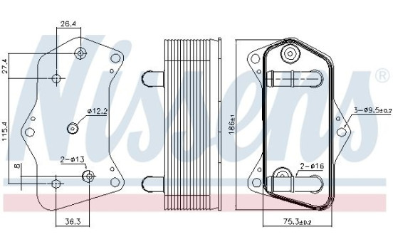 Oil Cooler, automatic transmission 91160 Nissens