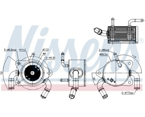 Oil Cooler, automatic transmission 91180 Nissens