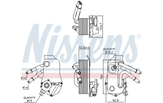 Oil Cooler, automatic transmission 91224 Nissens