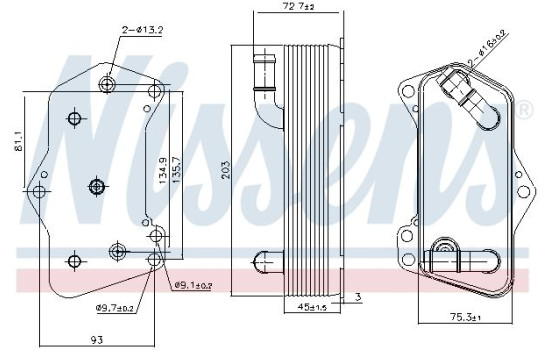 Oil Cooler, automatic transmission 91281 Nissens, Image 6