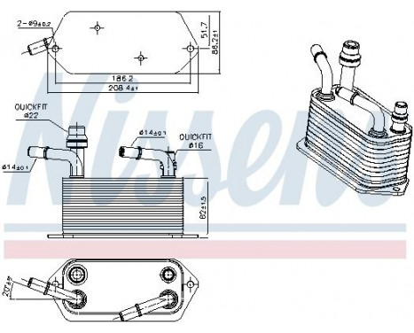 Oil cooler, automatic transmission 91283 Nissens, Image 6