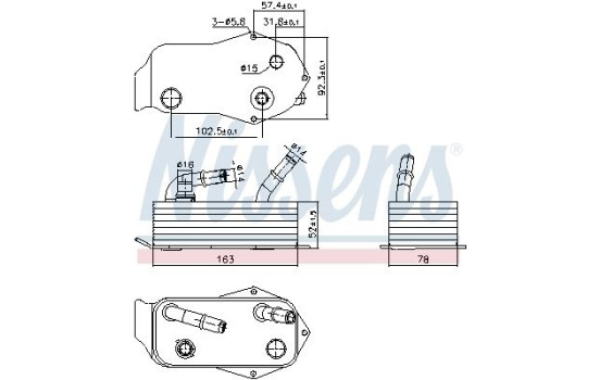 Oil cooler, automatic transmission 91353 Nissens