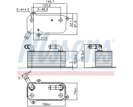Oil cooler, automatic transmission 91389 Nissens
