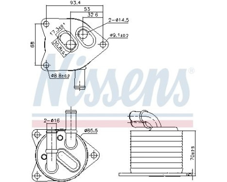 Oil cooler, automatic transmission 91396 Nissens