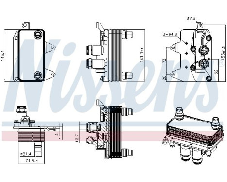 Oil cooler, automatic transmission 91411 Nissens, Image 5