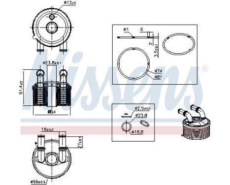 Oil cooler, automatic transmission 91507 Nissens