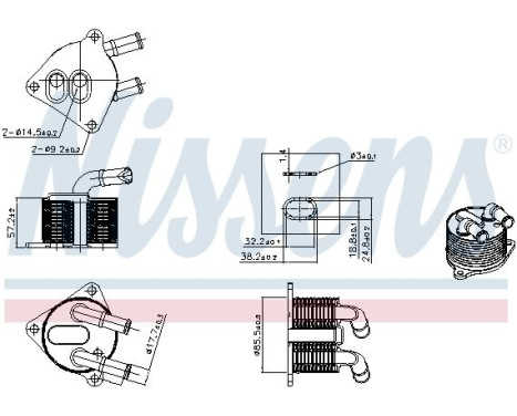 Oil cooler, automatic transmission 91510 Nissens