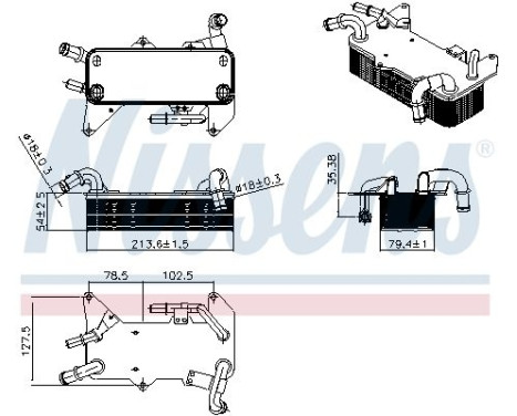 Oil cooler, automatic transmission 91579 Nissens