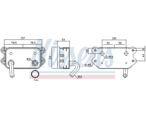 Oil Cooler, engine oil 90580 Nissens, Image 2