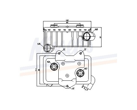 Oil Cooler, engine oil 90582 Nissens