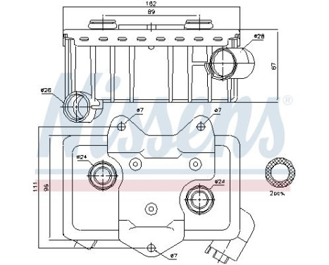Oil Cooler, engine oil 90582 Nissens, Image 2