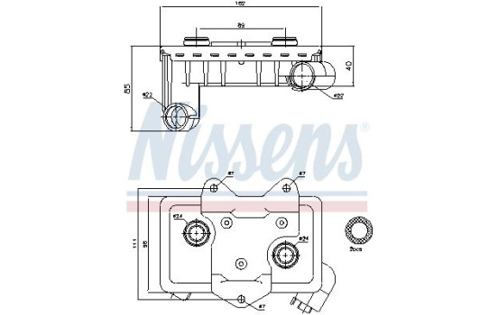 Oil Cooler, engine oil 90597 Nissens, Image 2