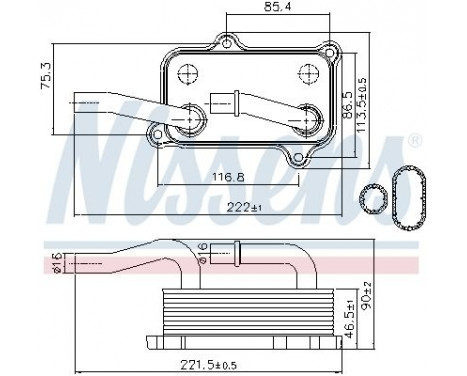 Oil Cooler, engine oil 90599 Nissens, Image 8