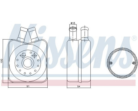 Oil Cooler, engine oil 90606 Nissens, Image 2