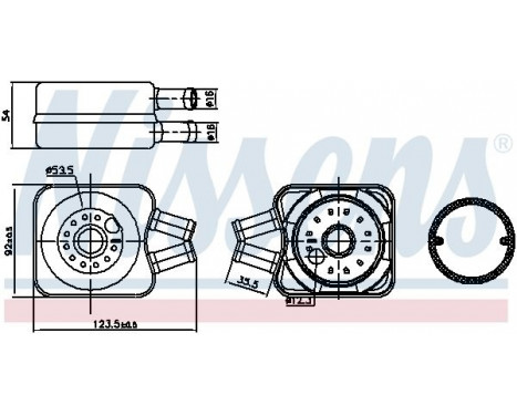 Oil Cooler, engine oil 90607 Nissens, Image 2