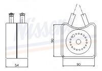 Oil Cooler, engine oil 90608 Nissens